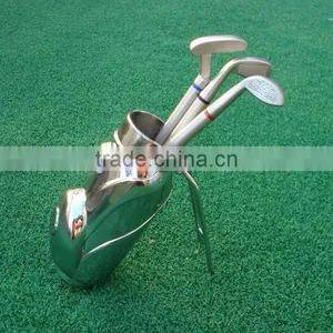 High End Wholesale Gofl Gift Metal Material Golf Bag Brush Pot thumbnail-1