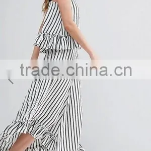 Fashion Stripe Set Crop Top and Panty Style Ith Ruffle thumbnail-5