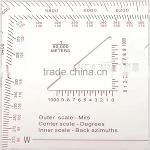 Kearing Durable Plastic Square Military Scale Protractor 1: 25000 & 1: 50000 # KMP-4 thumbnail-4