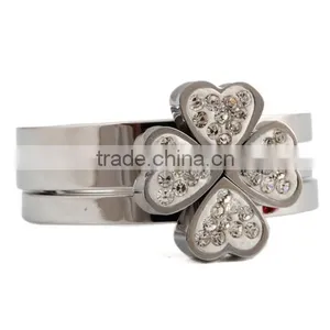 Custom Hollow Clover Design Women Rings Fashion Style Lady Lucky Clover Single Rings for Sales thumbnail-4