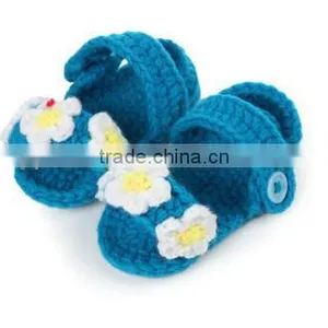 Baby Knit Cute Girls Shoes Hand Made Pattern Baby Shoes thumbnail-4