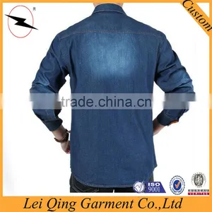 Men Clothing Casual Mens Long Sleeve Denim Shirts Jeans Mens Shirts thumbnail-2