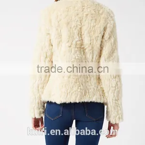 Hot Sale Ladies' Fashion 100% Real Natural REX Rabbit Fur Coat Women's Winter Rex Fur Coat Outerwear Coats Plus Size thumbnail-3