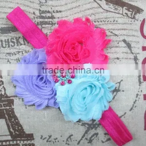 Sparkle Rhinestone Pearl Flowers Girl Baby Hairbands Hot Selling, Wholesale Handmade Infant Newborn Hairband thumbnail-4
