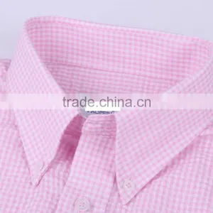2017 Men's Short Sleeve Seersucker Casual Shirt Wholesale thumbnail-4