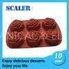 Silicone Bakeware Set RTV Mold Bakeware Cake Pan Brown Cake Mold 6rose Muffin Pan 26*16.5*3.5cm fo thumbnail-1
