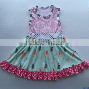 2017 Fashion Summer Cotton Baby Girls Party Dress Wholesale Sleeveless Ruffle Clothes for Kids thumbnail-2