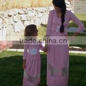 Mommy and me Maxi Dresses Strip Dresses Blue and White Long Dresses thumbnail-6
