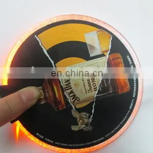 ABS Super Thin 100*10mm Good Quality Led Bottle Coaster Bar Coater Led Flashing Coaster thumbnail-1