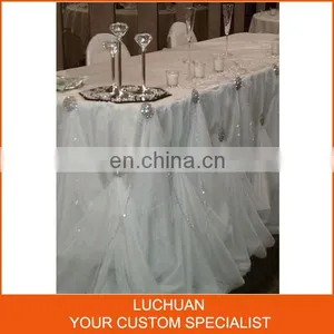 Fashion High Grade Quality White Whinestone Table Skirting thumbnail-2