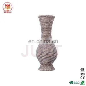 Top Quality Wicker Flower Wholesale Natural Teal Vase thumbnail-1