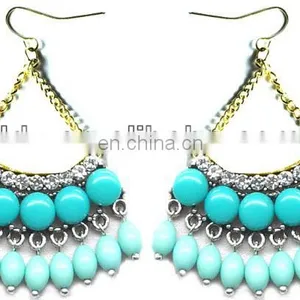 Brife Light Blue Mint Fan Bubble Teardrop Adult Women Earrings thumbnail-1