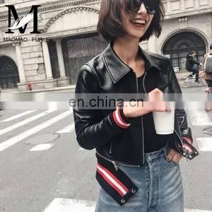Hot Selling Real Sheep Skin Hood Coat Original Leather Jacket thumbnail-1