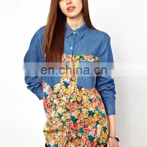 Latest Design Fashion Ladies Shirt Blouse/flower Fashion Blouse thumbnail-1