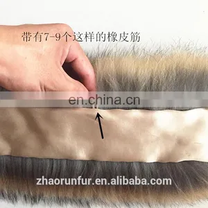 Wholesale Natural Raccoon Fur Collar Real Raccoon Fur Trim For Garment thumbnail-6
