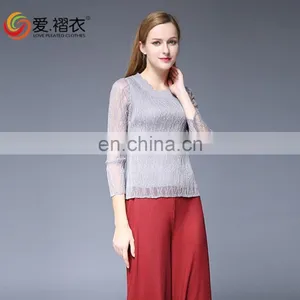 Popular Indian Women Casual Pants Wide Leg Trousers With Elastic Band thumbnail-6