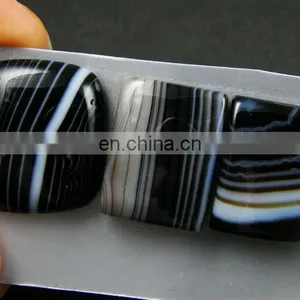 STRIPPED ONYX/WHOLESALE STRIPPED ONYX CABOCHON/NATURAL STRIPPED ONYX GEMSTONE/AGATE ONYX GEMSTONE/ONYX FOR JEWELRY MAKING thumbnail-1