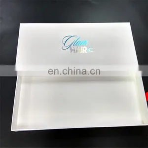 Shiny ! ! ! !Customized Hair Extension Packagings Sliding Drawer Box With Shiny Blue Foil Logo thumbnail-3
