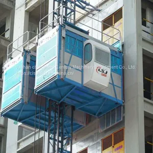Professional Supplier SC200/200 Two Cages 0-33m/min Used Construction Elevator thumbnail-1