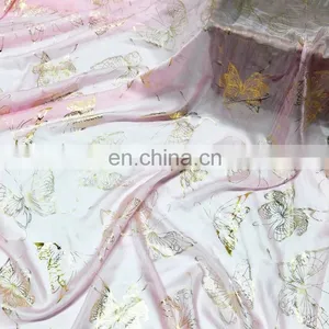 High Quality 30D 100% Polyester Bronzed Chiffon Fabric for Saree thumbnail-2