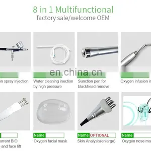 8 in 1 Water Oxygen Jet Facial Hyperbaric Oxygen Facial Machine BIO Mask With Skin Analyzer thumbnail-5