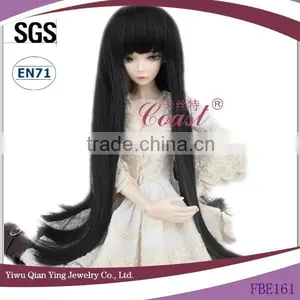 Long Natural Straight Black Doll Hair Wigs thumbnail-1