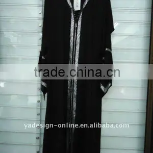 C322 Gorgeous Crystal Beaded Islamic Clothing;ABAYA thumbnail-1
