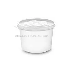 White Paper Bowl Plain Salad Food Cup Paper Disposable Bowls Tableware Paper Boxes Containers thumbnail-1