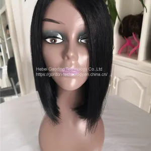 High-ending Natrual Color Human Hair Straight Bob Wigs thumbnail-3