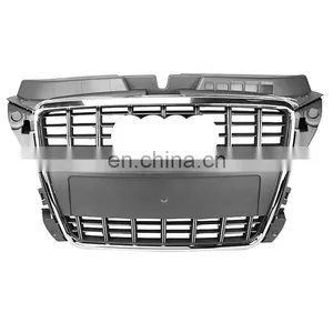 For Audi A3 8P Change to S3 Front Bumper Grille Ready to Ship Black Center Honeycomb Mesh Grill 2007-2013 thumbnail-2