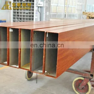 Export Quality Wood Grain Aluminium Square Tube Profile,6063 t5 6061 t6 Fluorocarbon Coating Aluminium Profile Guangdong Factory thumbnail-1