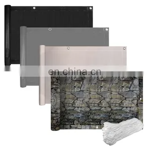 0.9m*6m Balkonbespannung PVC Sichtschutz Balkonverkleidung Balkon Zaun Sonnenschutz thumbnail-1