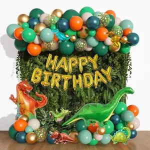 New Design Party Supplies Jungle Theme Party Decoration Set Which Include Paper Tableware Treat Bags Gift Bags Garland Invitation Cards thumbnail-3