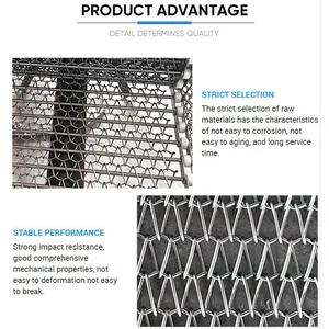 Corrosion-resistant Stainless Steel Trapezoidal Wire Mesh Conveyor Belt thumbnail-3