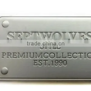 High Quality Engraved Metal Plate Garment Metal Labels for Jacket thumbnail-2