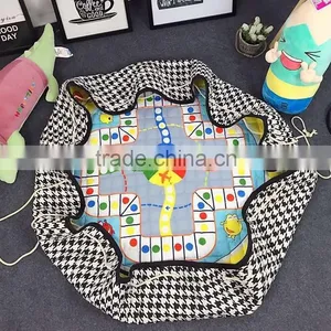 Fashion Cartoon Kids Toys Organizer Portable Children Baby Play Mat With Sides thumbnail-2
