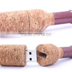 Wood Cork 2.0 Pendrive Red Wine Bottle Usb Flash Drive thumbnail-1