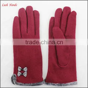 2016 Spring New Style Woolen Hand Gloves Women With Raw Edges thumbnail-2