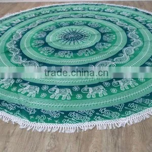 Turkish Towel Beach Blanket Bohemian Roundies Indian Round Towels Mandala thumbnail-6