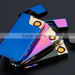NEWLY Colorful Ultra-thin Portable Design Electronic CIgarette Lighter USB Charging 2 Sided Lighter thumbnail-1
