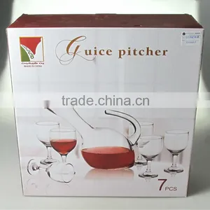 Handmade Gift Box Packed Cheap Clear Glass Wine Decanter Set thumbnail-1