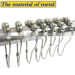 Shower Curtain Hooks/100% Metal Shower Curtain Hooks/304 Stainless Steel Curtain Hooks thumbnail-1