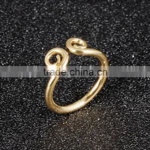 2016 Latest Elegant Simple Design Gold Rings Without Stones Hoop Ring thumbnail-3