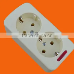 European Style 2 Way Power Extension Socket With Earth (E5002E) thumbnail-1