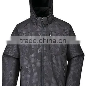 Printing Waterproof Men Softshell Jacket With Hood thumbnail-1