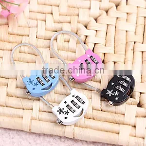 2015 CJSJ Brand Popular Style Wholesale Price Cute Cable Key Code Padlock for Luggage thumbnail-3