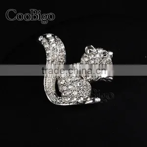 Fashion Jewelry Cute Little Squirrel Rhinestone Pin Brooch Women Girl Party Promotion Gift Apparel Accessories thumbnail-5