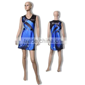 Hot Sell Fashionable Kids Dye Sublimation Lycra Netball Dresses thumbnail-4