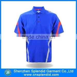 Wholesale Plus Size Clothing Blue Cotton Polo Shirt Design thumbnail-1