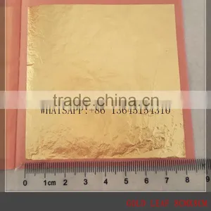 22k-23.75k Gold Leaf Sheets Loose Booklet 8cm*8cm 25leaves/booklet Supplier's Choice thumbnail-1